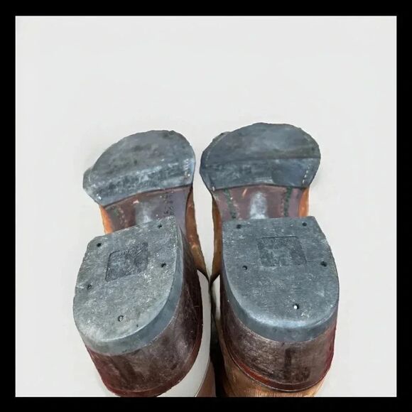 John Deere 50995 Brown Black Leather Western Cowboy Boots Men Size‎ 9M